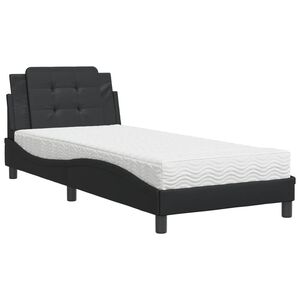 vidaXL Lit avec matelas Zadar noir 80x200 cm similicuir