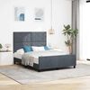 vidaXL Lit &agrave; ressorts avec t&ecirc;te de lit Gris fonc&eacute; 140 x 190 cm Velours