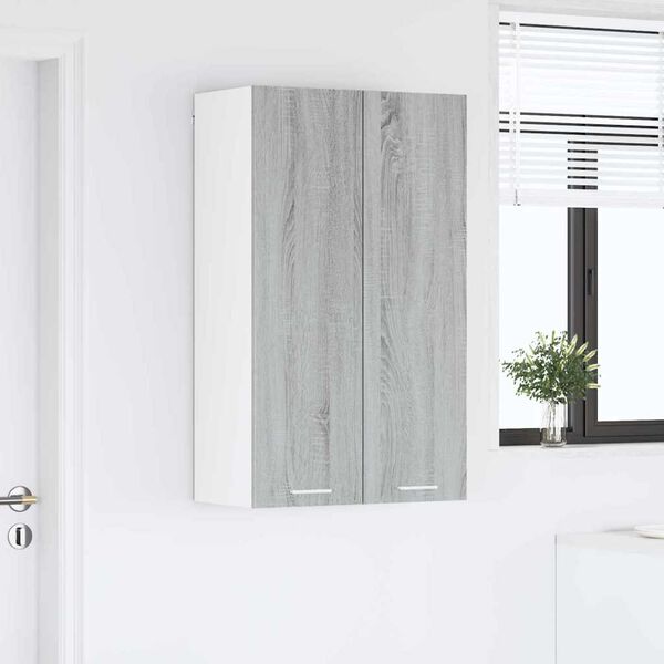 vidaXL Armoire suspendue avec stockage Gris Sonoma 60 x 31 x 100 cm
