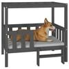 vidaXL Lit pour chien Gris 95,5x73,5x90 cm Bois de pin solide