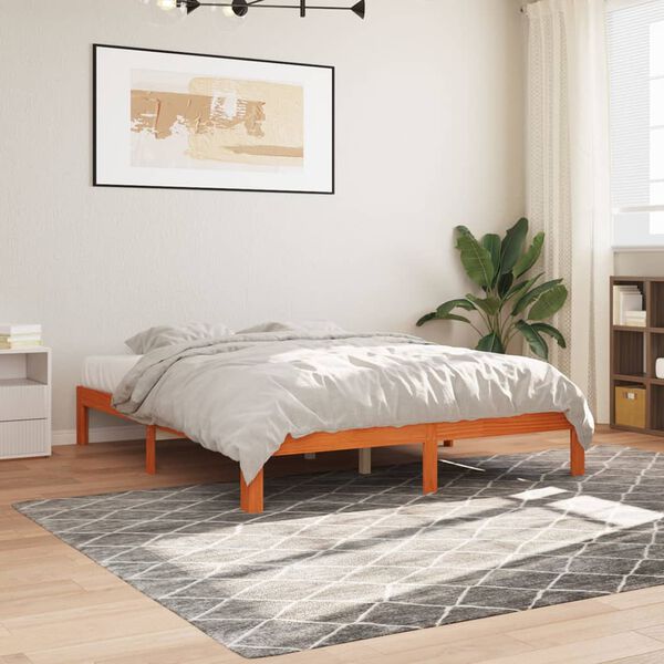 vidaXL Cadre de lit sans matelas cire marron 180x200cm bois pin massif