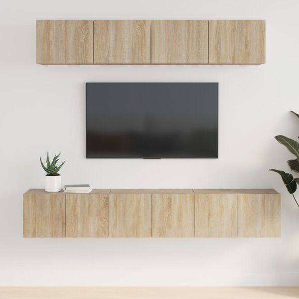 vidaXL Ensemble de meubles TV 5 pcs Ch&ecirc;ne sonoma Bois d'ing&eacute;nierie