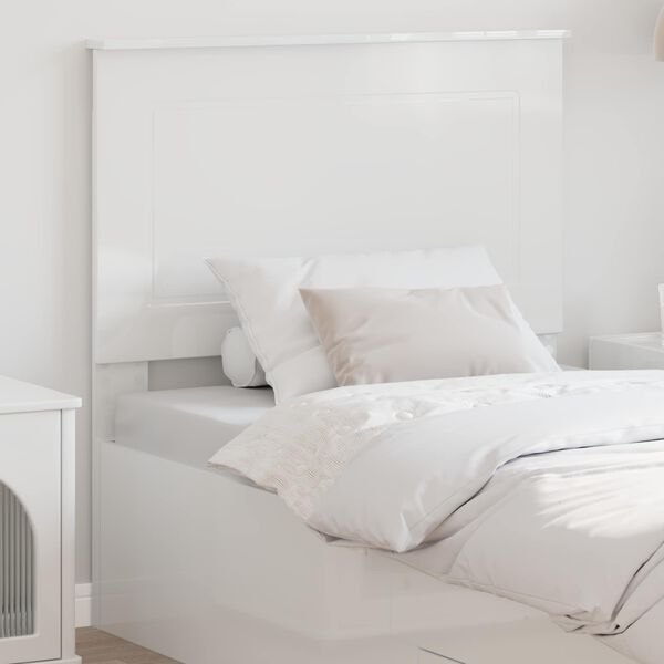 vidaXL T&ecirc;te de lit Blanc brillant 100 cm Bois d'ing&eacute;nierie
