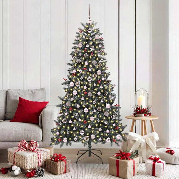 vidaXL Sapin de No&euml;l artificiel Vert 180 cm PVC, plastique et acier