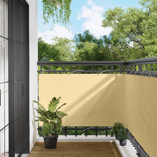 vidaXL &Eacute;cran de balcon Sable 100 x 500 cm Tissu Oxford