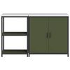 vidaXL Ensemble de rangement cuisine avec &eacute;tag&egrave;re 2 pcs Vert olive