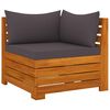 vidaXL Salon de jardin 4 pcs avec coussins Bois d'acacia solide