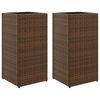 vidaXL Jardini&egrave;res 2 pcs marron 30x30x60 cm r&eacute;sine tress&eacute;e