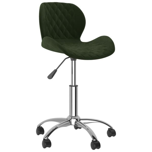 vidaXL Chaise pivotante de salle &agrave; manger Vert fonc&eacute; Velours