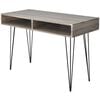 vidaXL Bureau avec 2 compartiments Gris