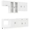 vidaXL Unit&eacute; de cuisine LUCCA 8 pcs Blanc brillant Bois d'ing&eacute;nierie