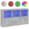 vidaXL Buffet avec lumi&egrave;res LED gris b&eacute;ton 181,5x37x100 cm