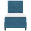 vidaXL Lit &agrave; ressorts avec matelas Bleu fonc&eacute; 90 x 190 cm tissu