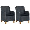 vidaXL Chaises de jardin avec coussins lot de 2 R&eacute;sine tress&eacute;e