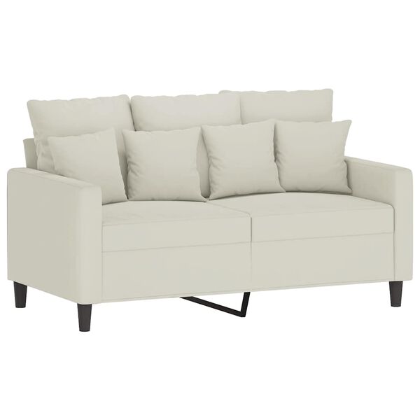 vidaXL Ensemble de canap&eacute;s 2 pcs avec coussins Cr&egrave;me Velours