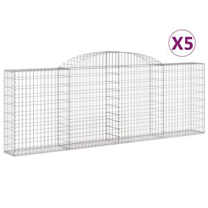 vidaXL Paniers &agrave; gabions arqu&eacute;s 5 pcs 300x30x100/120 cm fer galvanis&eacute;
