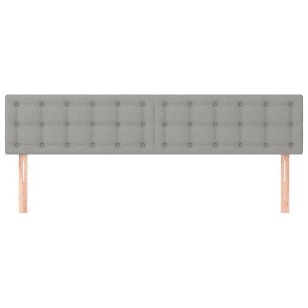 vidaXL T&ecirc;tes de lit 2 pcs Gris clair 90x5x78/88 cm Tissu