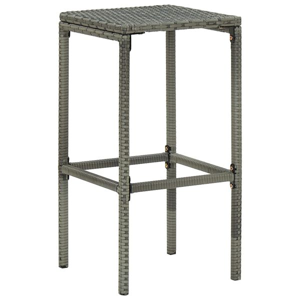 vidaXL Tabourets de bar avec coussins lot de 6 gris r&eacute;sine tress&eacute;e
