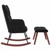 vidaXL Fauteuil &agrave; bascule avec repose-pieds 2 pcs Noir Velours