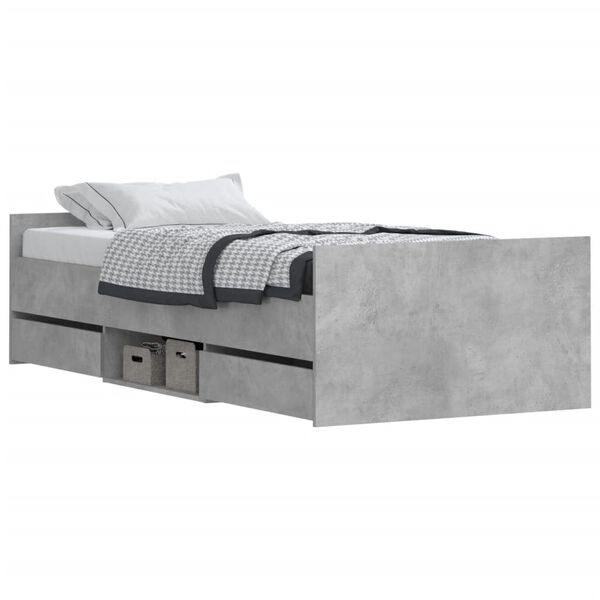 vidaXL Cadre de lit sans matelas gris b&eacute;ton 90x200 cm