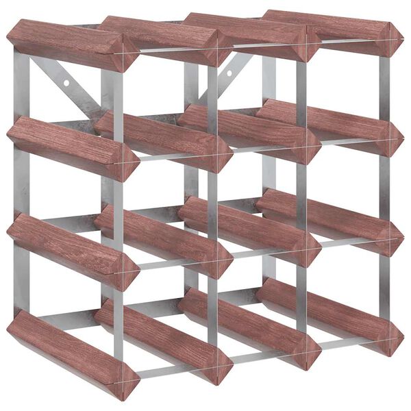 vidaXL Casier &agrave; bouteilles pour 12 bouteilles Marron Bois pin solide