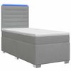 vidaXL Lit boxspring avec matelas Gris clair 80 x 200 cm Tissu