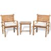 vidaXL Mobilier de bistro 3 pcs avec coussins Bambou