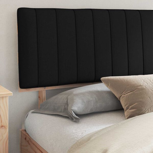 vidaXL Cadre de lit avec t&ecirc;te de lit rembourr&eacute;e Noir 200 x 200 cm