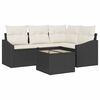 vidaXL Ensemble de canap&eacute; de jardin 5 pc Marron et Cr&egrave;me polyrotin