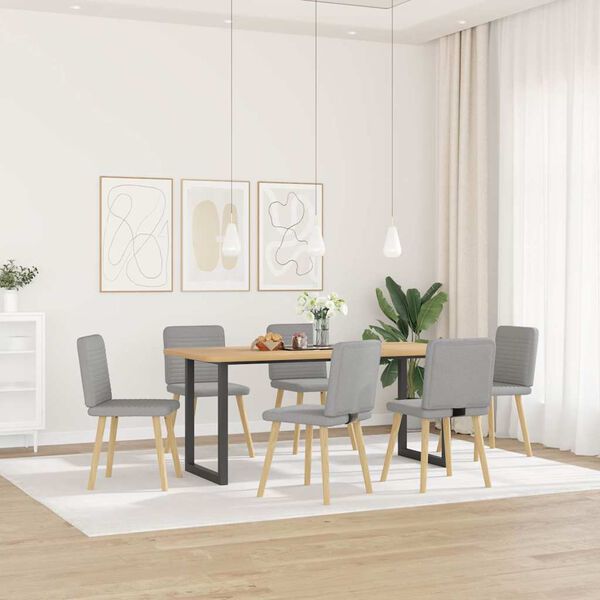 vidaXL Chaises &agrave; manger lot de 6 gris nuage tissu