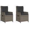 vidaXL Chaises inclinables de jardin lot de 2 gris r&eacute;sine tress&eacute;e