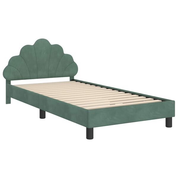 vidaXL Cadre de lit pour enfants avec t&ecirc;te de lit Vert Mer 90 x 190 cm
