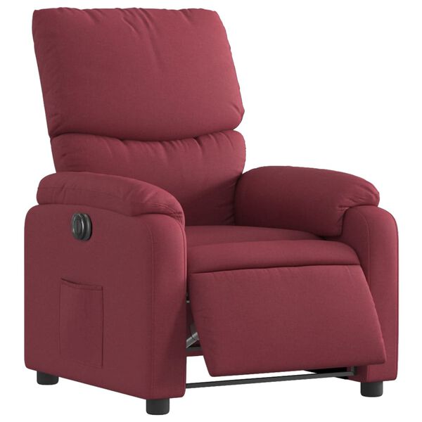 vidaXL Fauteuil inclinable &eacute;lectrique Rouge bordeaux Tissu