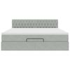 VidaXL Cadre de lit ottoman avec matelas gris clair 180x200 cm velours