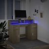 vidaXL Bureau avec lumi&egrave;res LED ch&ecirc;ne sonoma bois d'ing&eacute;nierie
