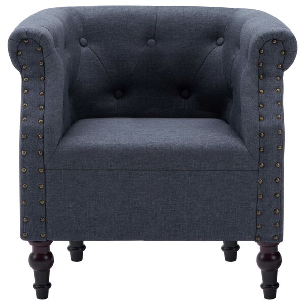 vidaXL Fauteuil gris fonc&eacute; tissu