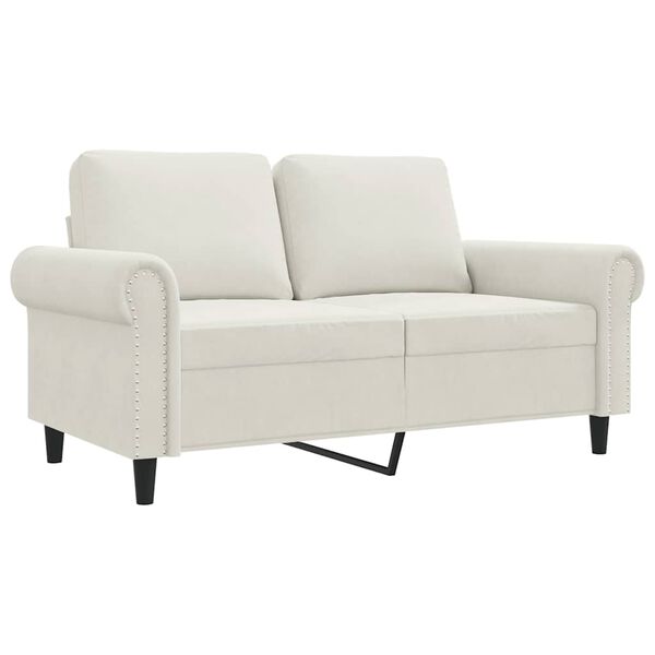 vidaXL Canap&eacute; &agrave; 2 places Cr&egrave;me 120 cm Velours