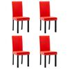 vidaXL Chaises &agrave; manger lot de 4 rouge PVC