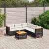 vidaXL Salon de jardin 6 pcs avec coussins noir r&eacute;sine tress&eacute;e