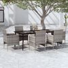 vidaXL Ensemble &agrave; manger de jardin coussins 7pcs Gris et noir
