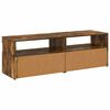 vidaXL Meubles TV 2 pcs avec lumi&egrave;res LED Ch&ecirc;ne fum&eacute; 60x35x40 cm