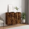 vidaXL Buffet ch&ecirc;ne fum&eacute; 90x34x80 cm bois d'ing&eacute;nierie