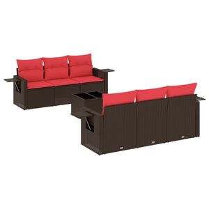 vidaXL Ensemble de canap&eacute; de jardin 7 pcs avec coussins marron r&eacute;sine tress&eacute;e