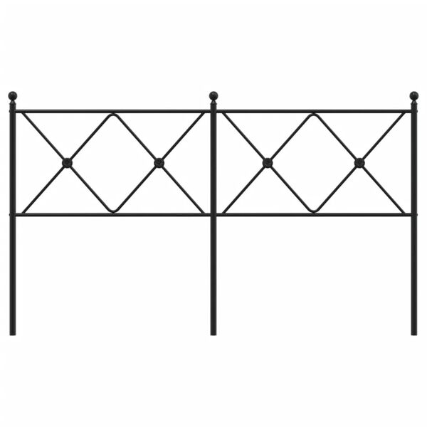 vidaXL T&ecirc;te de lit m&eacute;tal noir 160 cm