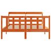 vidaXL Cadre de lit et t&ecirc;te de lit sans matelas cire marron 140x190 cm