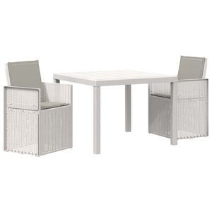 vidaXL Ensemble de salle &agrave; manger pour jardin avec coussin 3 pcs PP