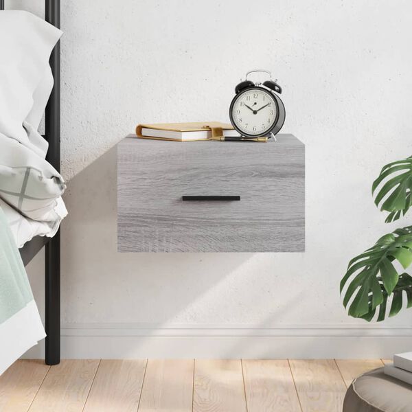 vidaXL Table de chevet murale sonoma gris 35x35x20 cm