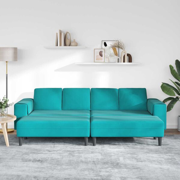 vidaXL Canap&eacute; de salon 3 pcs Turquoise