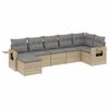 vidaXL Salon de jardin avec coussins 7 pcs beige r&eacute;sine tress&eacute;e