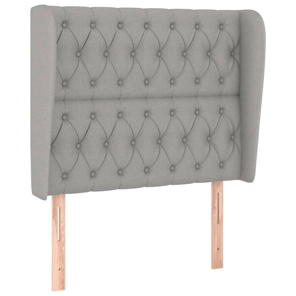 vidaXL T&ecirc;te de lit avec oreilles Gris clair 93x23x118/128 cm Tissu